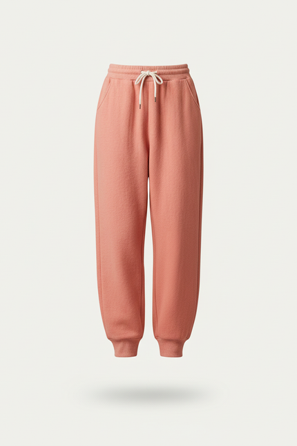 Pantalon Baggy Corail Molletonné Ample Décontracté - Rose - vue 3