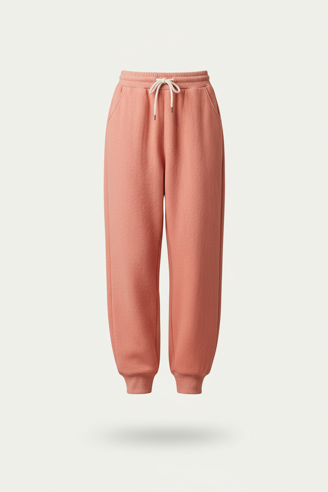 Pantalon Baggy Corail Molletonné Ample Décontracté - Rose - vue 3