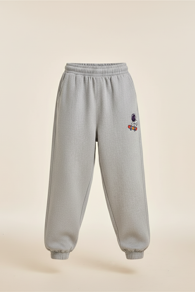 Pantalon Baggy Gris Molletonné Ample Astronaute Garçon - vue 3