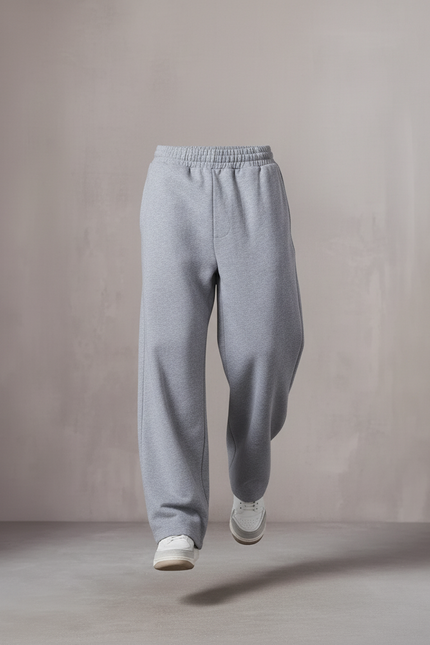 Pantalon Baggy Gris Ample Molleton Homme Décontracté - vue 3
