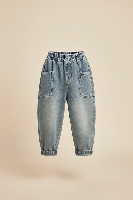 Pantalon Baggy Jean Bleu Ample Poches Latérales Garçon - vue 3