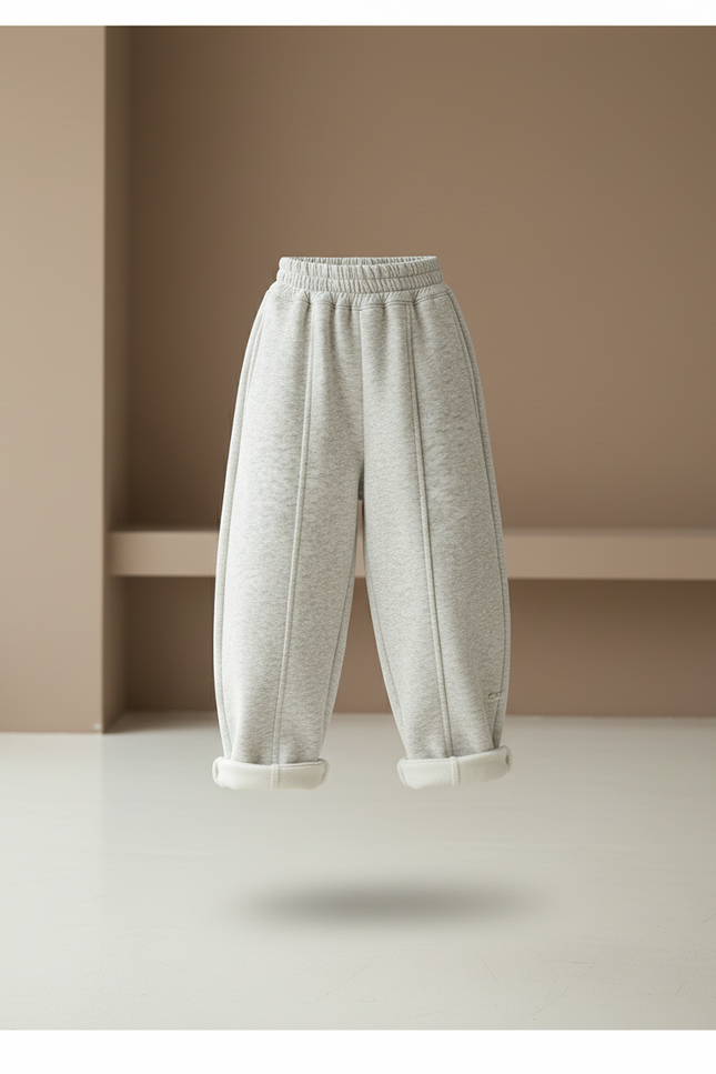 Pantalon Baggy Gris Molletonné Ample Confortable Enfant - vue 3