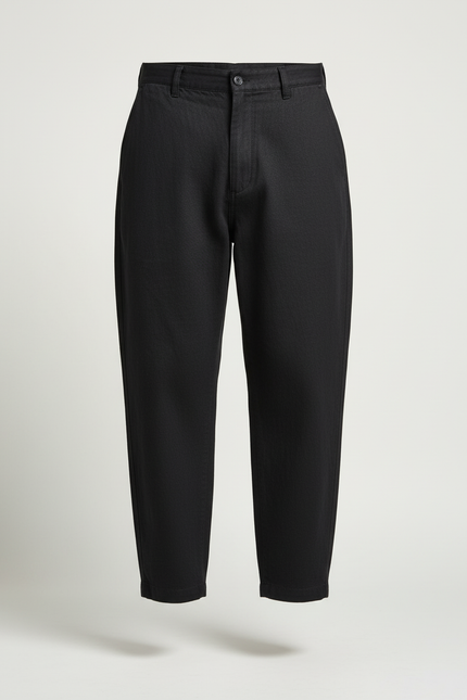 Pantalon Baggy Noir Coton Ample Décontracté Homme - Toile - vue 3