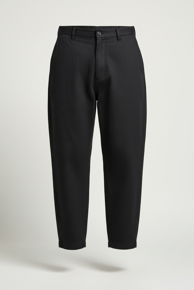 Pantalon Baggy Noir Coton Ample Décontracté Homme - Toile - vue 3