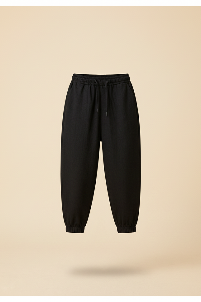 Pantalon Baggy Noir Ample Cordon Sport Enfant - Lin - vue 3