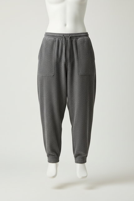 Pantalon Velours Baggy Homme - Gris Cordé - vue 3