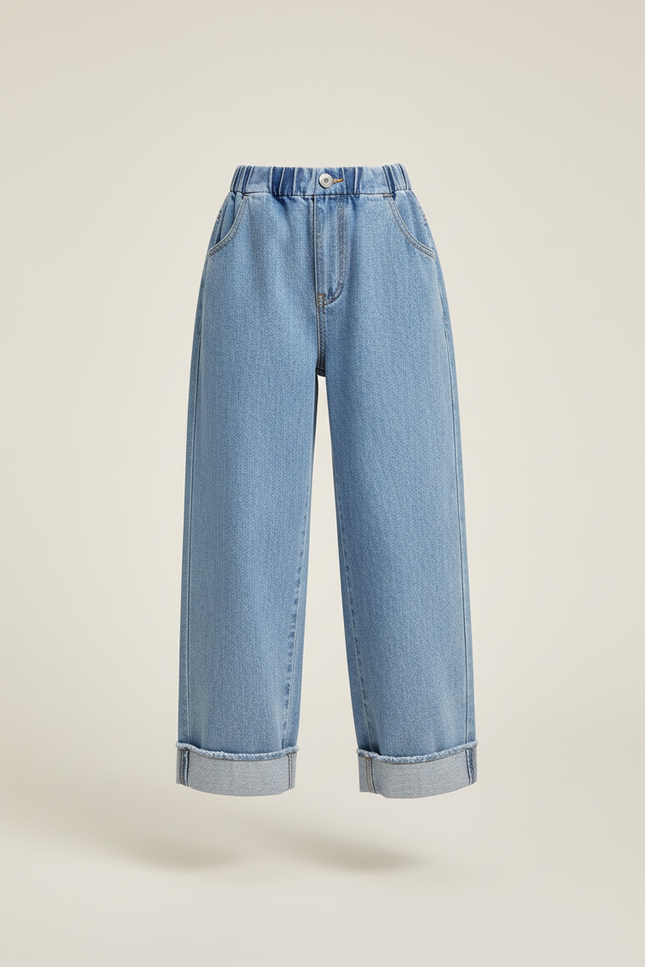 Pantalon Baggy Denim Bleu Ample Décontracté Enfant - Jean - vue 3