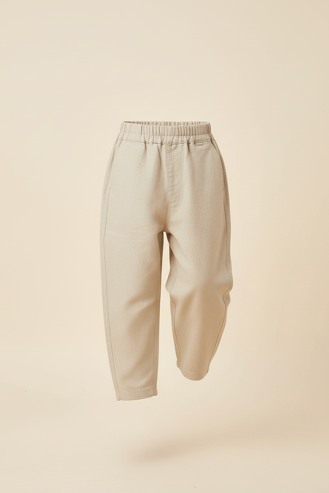 Pantalon Baggy Beige Coton Ample Confortable Garçon - vue 3