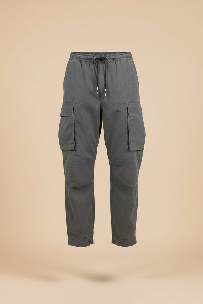 Pantalon Baggy Cargo Gris Coton Ample Homme - vue 3