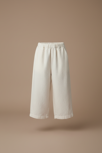 Pantalon Baggy Écru Ample Coton Confortable Enfant - Beige - vue 3