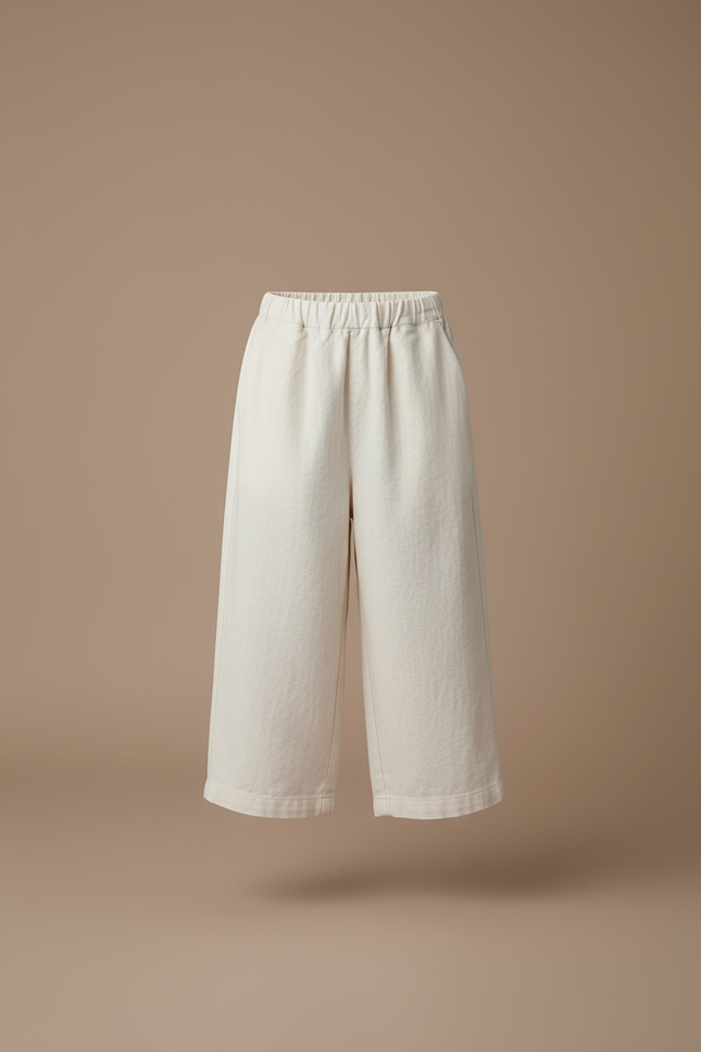 Pantalon Baggy Écru Ample Coton Confortable Enfant - Beige - vue 3