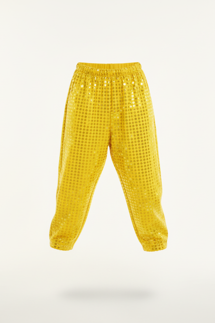Pantalon Baggy Jaune Brillant Paillettes Scintillantes Enfant - Polyester - vue 3