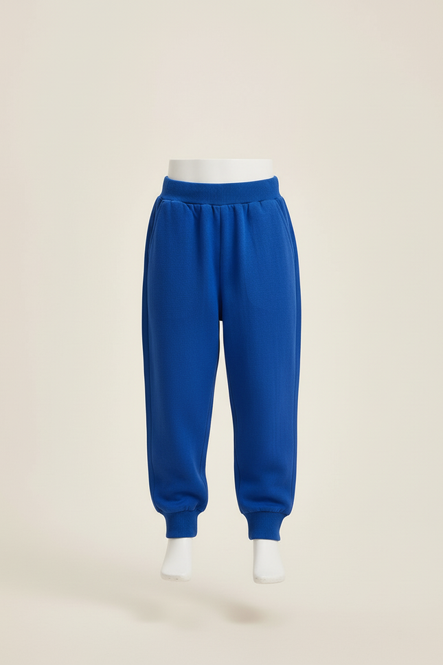 Pantalon Baggy Bleu Royal Coton Ample Décontracté Enfant - Molleton - vue 3