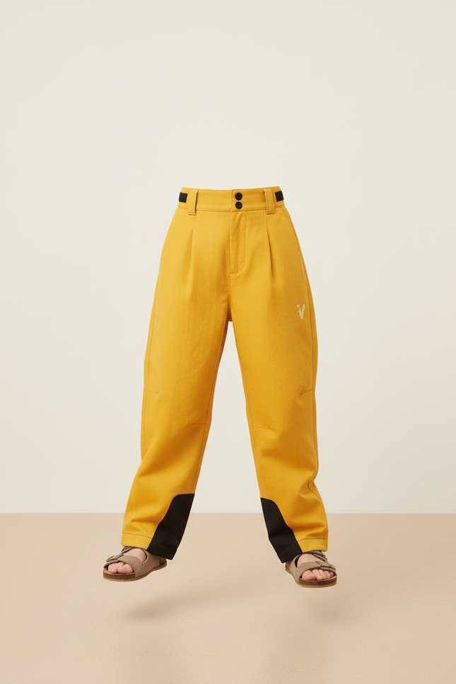 Pantalon Baggy Jaune Ample Décontracté Enfant - Toile - vue 3
