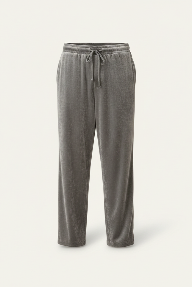Pantalon Baggy Velours Gris Ample Décontracté Homme - vue 3