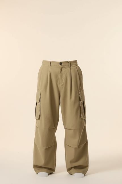 Pantalon A Pince Baggy - Kaki Toile - vue 3