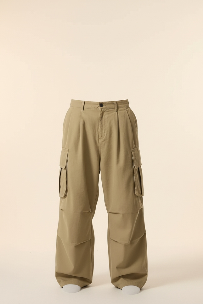 Pantalon A Pince Baggy - Kaki Toile - vue 3