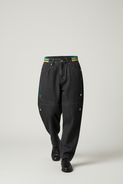 Pantalon Baggy Denim Noir Ample Décontracté Homme - Jean - vue 3