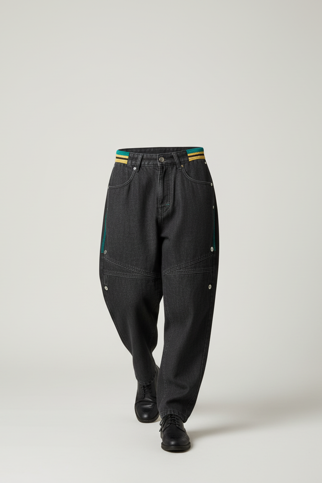 Pantalon Baggy Denim Noir Ample Décontracté Homme - Jean - vue 3