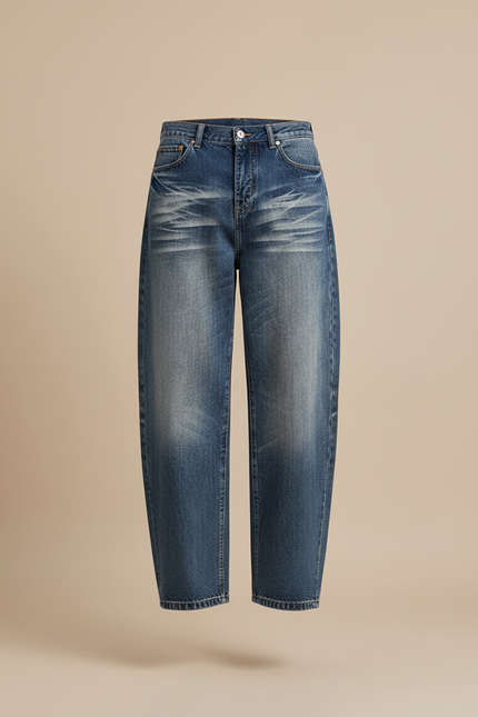Pantalon Baggy Jean Bleu Délavé Ample Décontracté Homme - vue 3