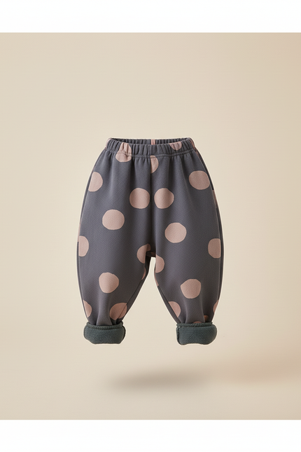 Pantalon Baggy Gris Polka Dots Molletonné Hiver Enfant - vue 3