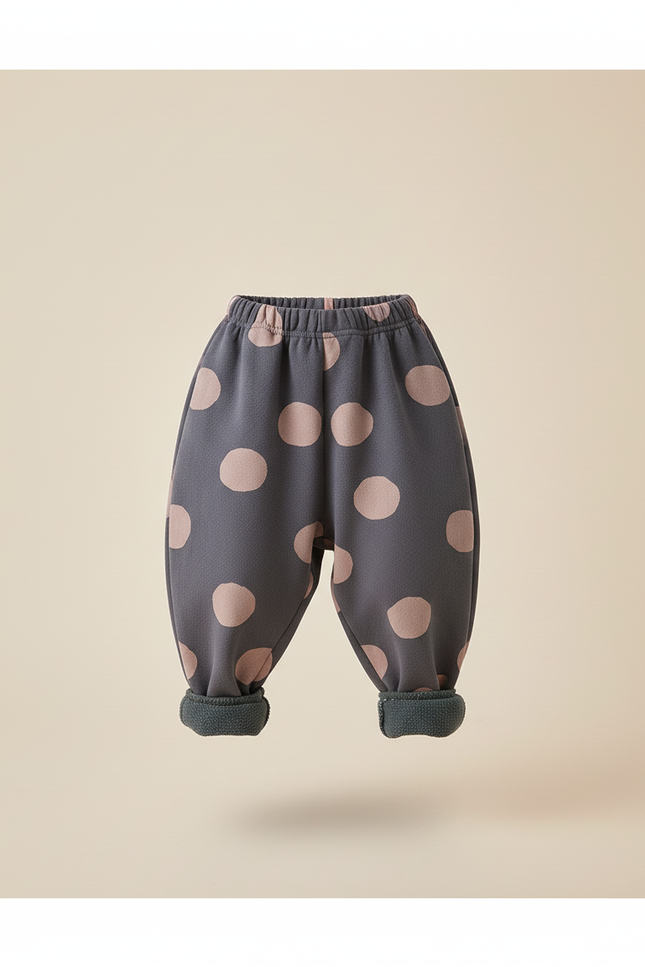 Pantalon Baggy Gris Polka Dots Molletonné Hiver Enfant - vue 3