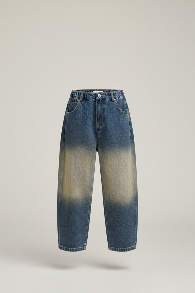 Pantalon Baggy Jean Dégradé Ample Enfant Décontracté - Multicolore - vue 3