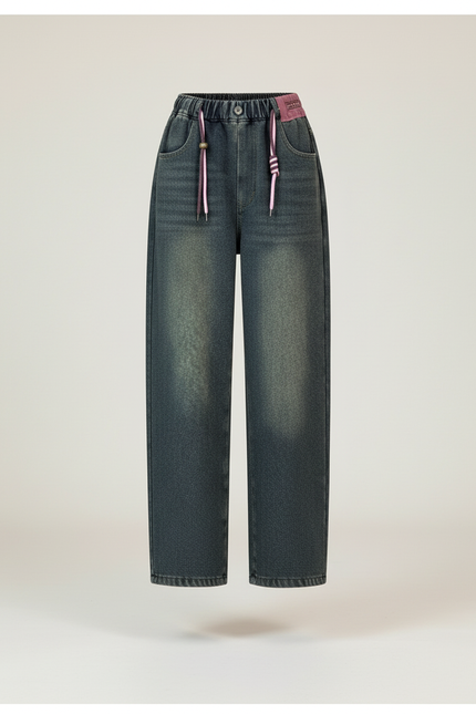 Pantalon Baggy Denim Gris Ample Enfant Hiver - Jean - vue 3