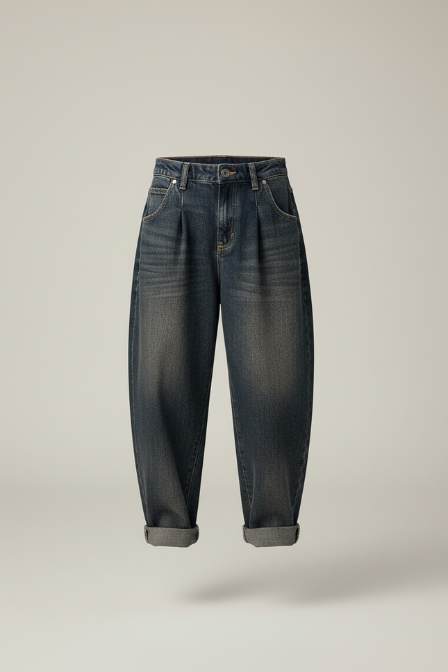 Pantalon Baggy Jean Denim Bleu Ample Garçon - vue 3
