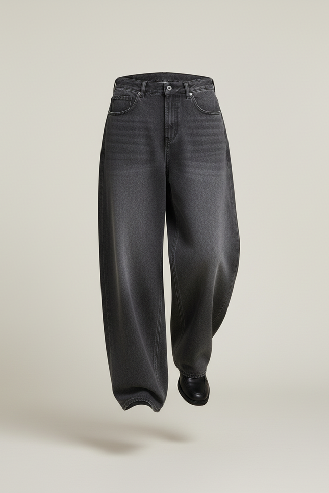 Pantalon Baggy Gris Denim Ample Décontracté Homme - Jean - vue 3