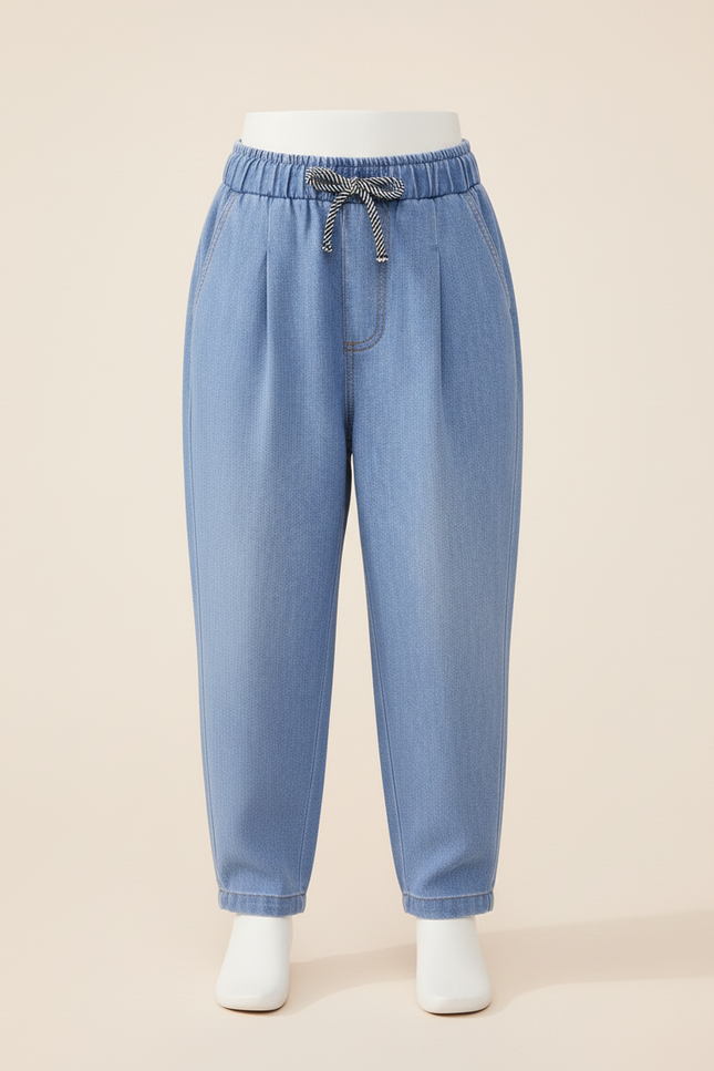 Pantalon Baggy Jean Bleu Clair Ample Garçon - vue 3