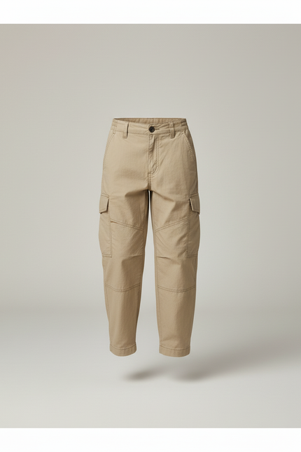 Pantalon Baggy Kaki Cargo Ample Garçon Coton - vue 3