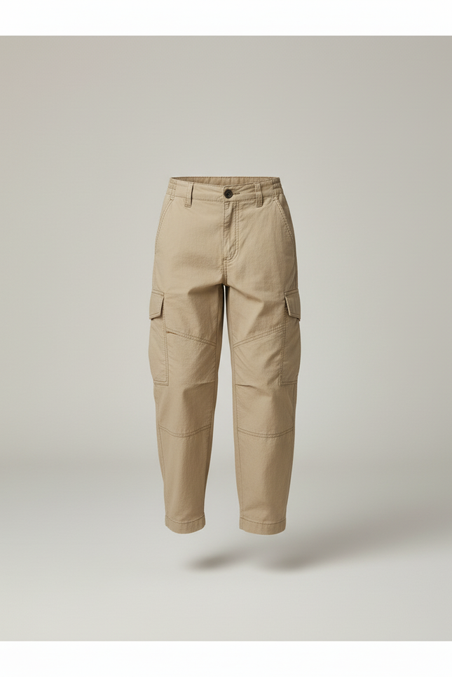 Pantalon Baggy Kaki Cargo Ample Garçon Coton - vue 3