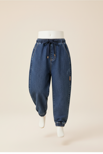 Pantalon Baggy Jean Denim Ample Garçon Décontracté - Bleu - vue 3