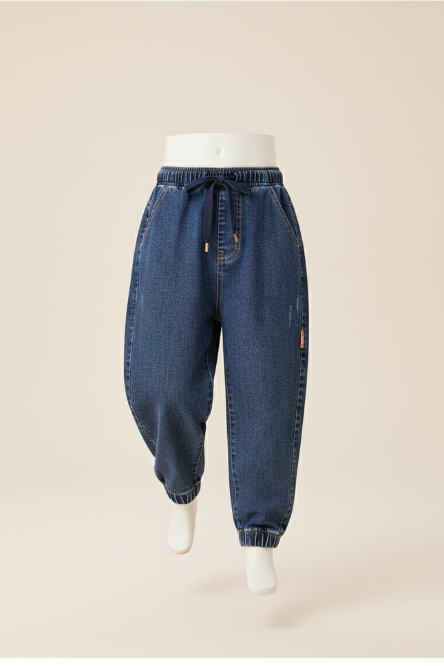 Pantalon Baggy Jean Denim Ample Garçon Décontracté - Bleu - vue 3