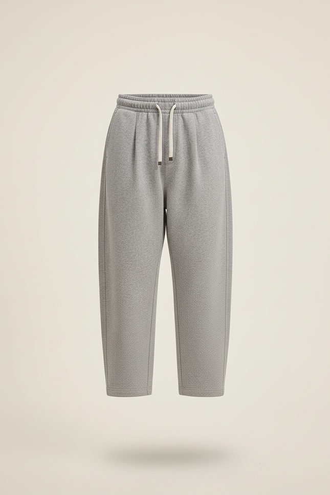 Pantalon Baggy Gris Ample Molleton Décontracté Cordon Adolescent - vue 3