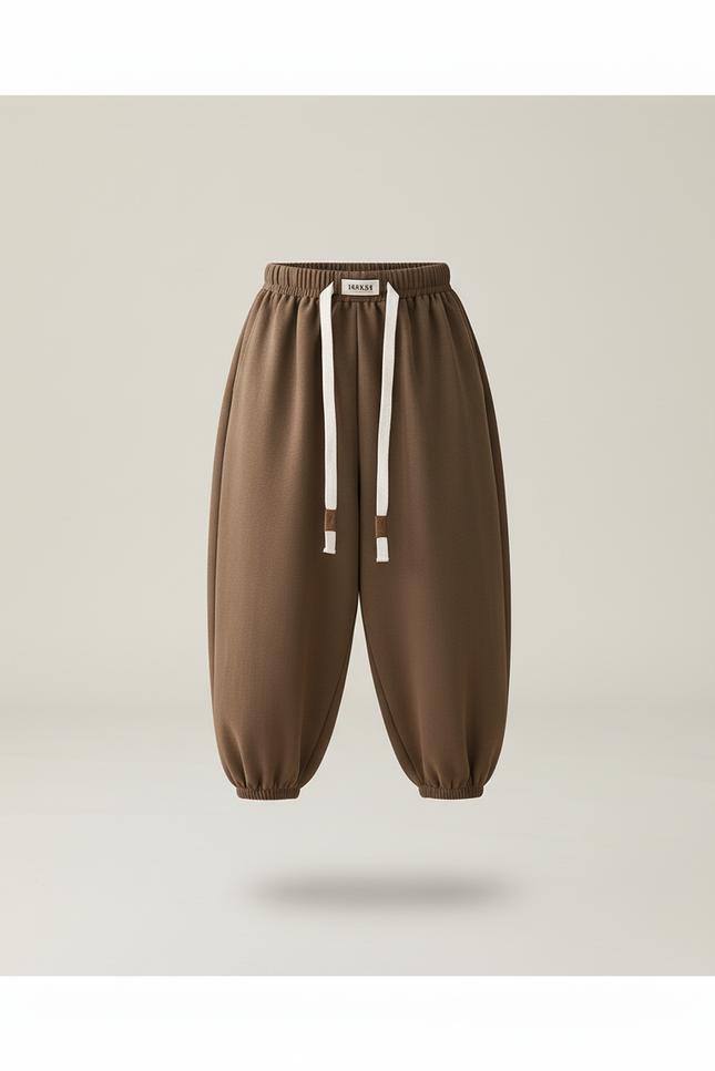 Pantalon Baggy Marron Ample Confortable Enfant Sport - Molleton - vue 3