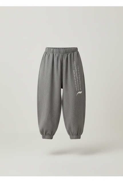 Pantalon Baggy Gris Coton Molleton Ample Enfant - vue 3