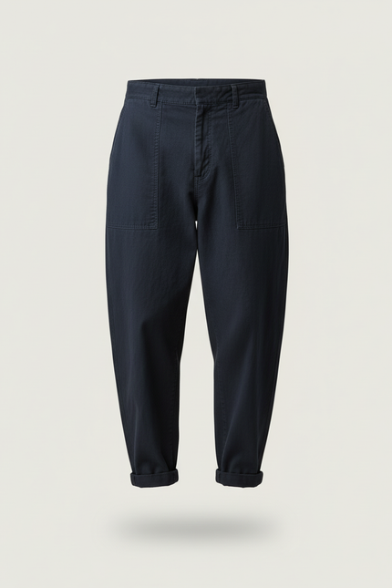Pantalon Baggy Bleu Marine Coton Ample Décontracté Homme - vue 3