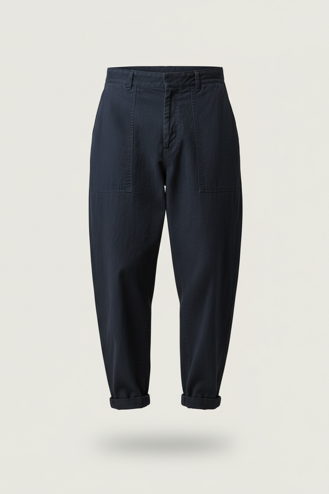 Pantalon Baggy Bleu Marine Coton Ample Décontracté Homme - vue 3