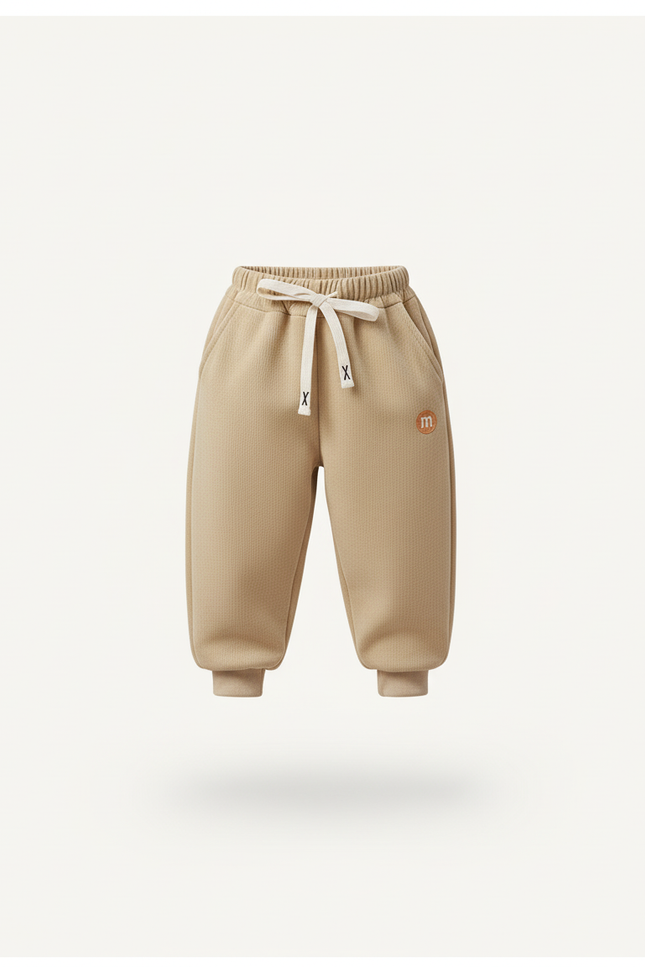 Pantalon Baggy Beige Molletonné Ample Décontracté Enfant - vue 3