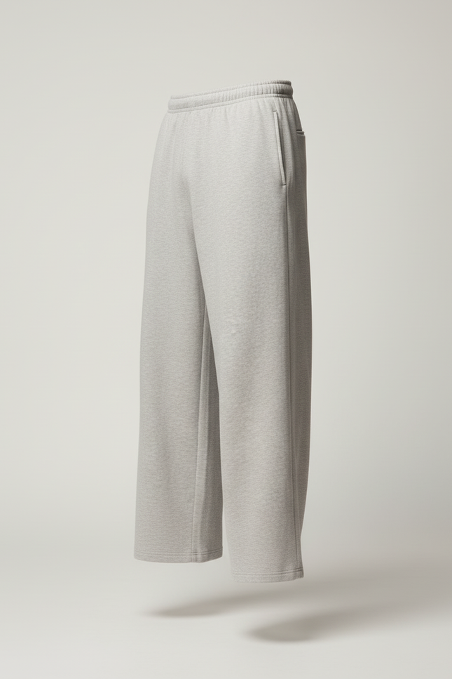 Pantalon Baggy Gris Clair Ample Décontracté Molletonné Homme - vue 3