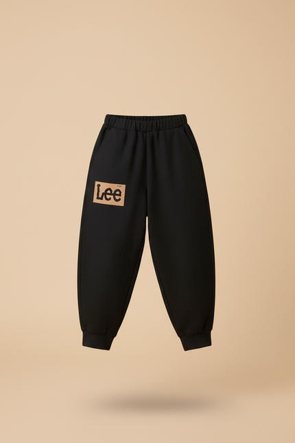 Pantalon Baggy Noir Ample Logo Enfant Coton - Molleton - vue 3