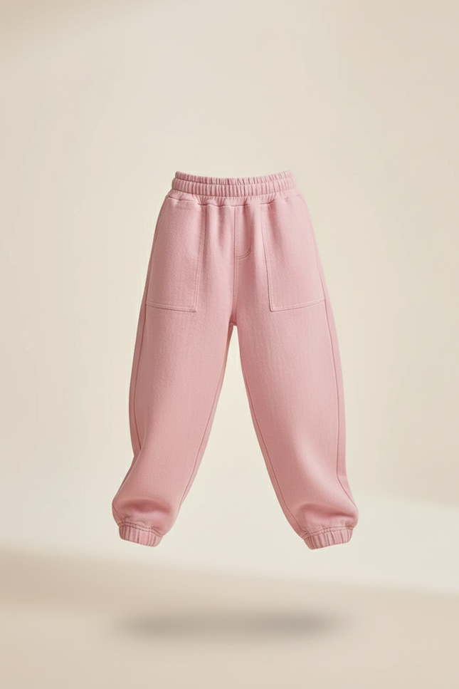 Pantalon Baggy Rose Ample Coton Enfant Décontracté - Molleton - vue 3