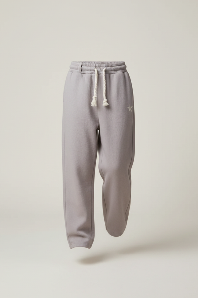Pantalon Baggy Gris Ample Coton Étoile Enfant - Molleton - vue 3