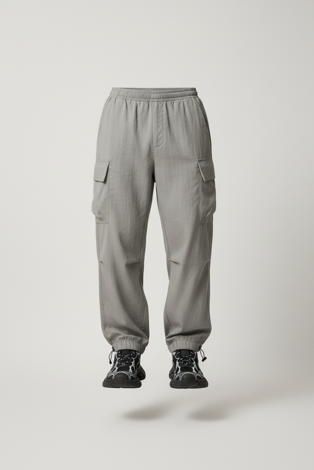 Pantalon Baggy Gris Cargo Ample Streetwear Homme - Polyester - vue 3