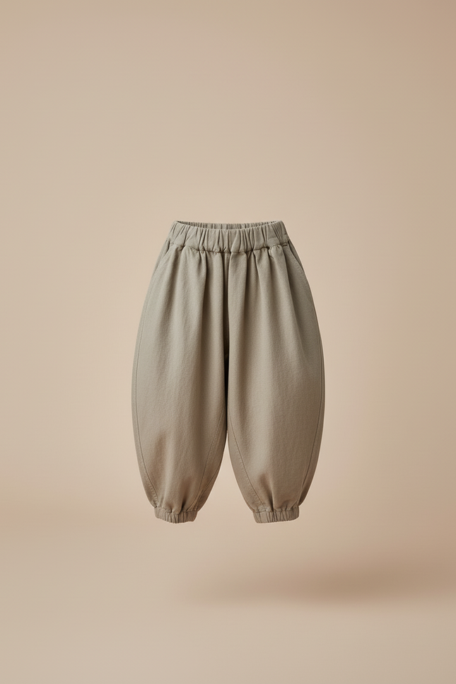 Pantalon Baggy Kaki Ample Coton Élastique Enfant - vue 3