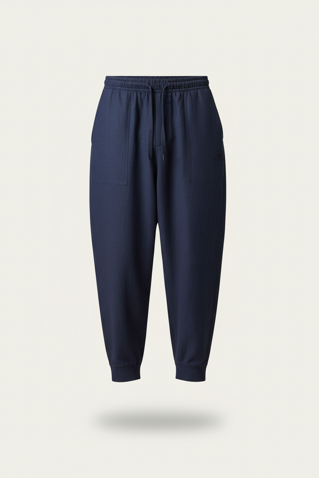 Pantalon Baggy Bleu Marine Ample Décontracté Coton Homme - Lin - vue 3