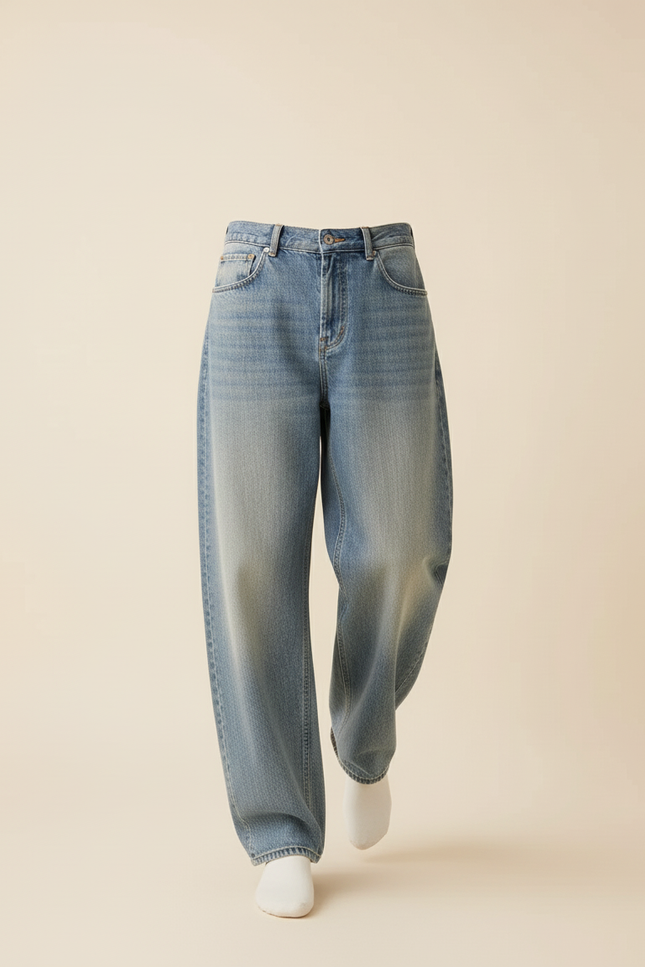 Pantalon Baggy Jean Bleu Ample Vintage Homme - vue 3
