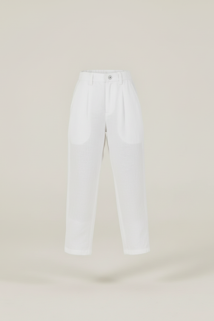Pantalon Baggy Blanc Lin Bretelles Ample Enfant - vue 3